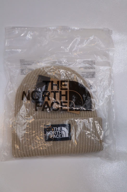 The North Face Accessories - NEW The North Face Unisex Khaki Salty Lined Logo Ribbed Knit Cuffed Beanie Hat
